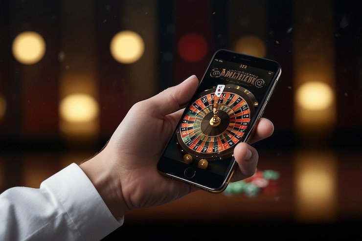 Dealer Live Blackjack di studio kastoto mengocok kartu